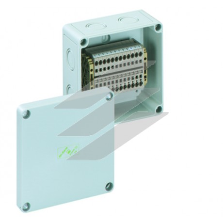 Корпус RK 4/12 SL-12х4² (130х130х75мм), клема 12х4мм², полістирол, 12 метричних вводів (2-М20, 9-М20/25, 1-М25-М32), IP66, Spelsberg